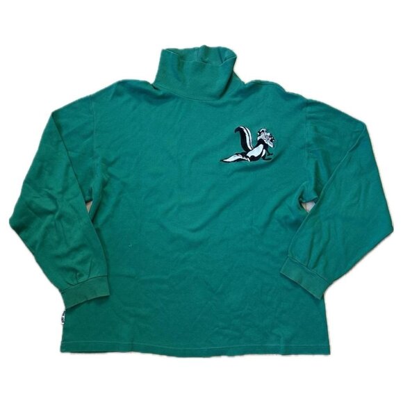Looney Tunes Sweaters - Soft and thin vintage cotton turtleneck featuring embroidered Pepe Le Pew